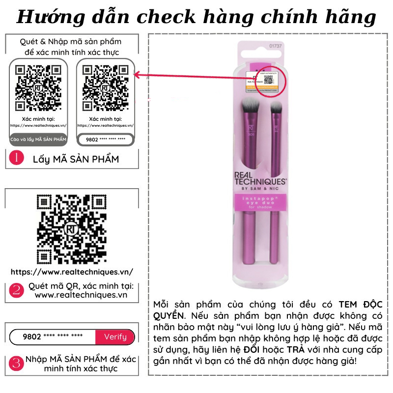  Bộ 2 Cọ Mắt RT Real Techniques InstaPop Eye Brush Duo 01737
